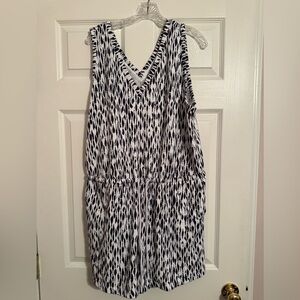 Lou & Grey Black and White Patterned Midi Dress